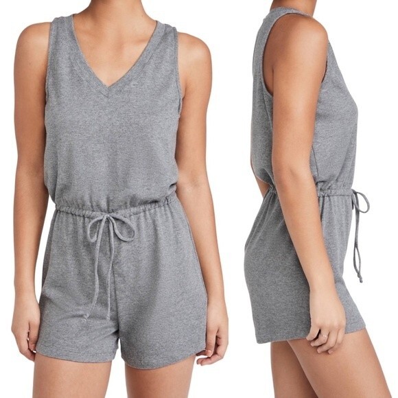 Madewell MWL Breeze Drawstring Shorts Romper Heather Gray Women’s Size Small - Picture 1 of 13